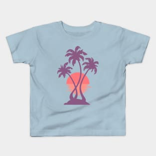 3 Palm Sunset Kids T-Shirt